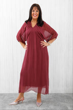 Saskia Silk Dress Deep Wine