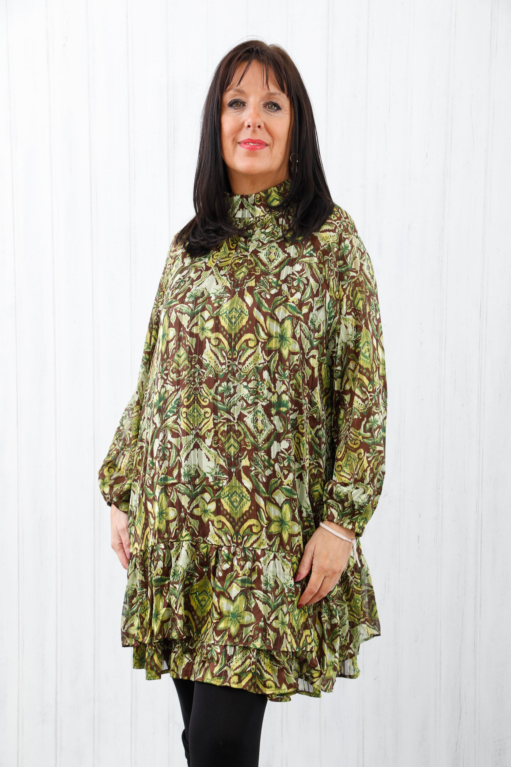 Evoke Frill Dress Kiwi