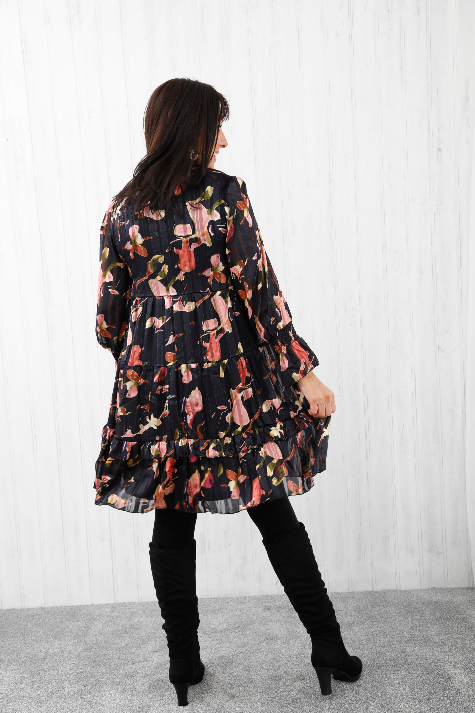 Empire Chiffon Dress Black