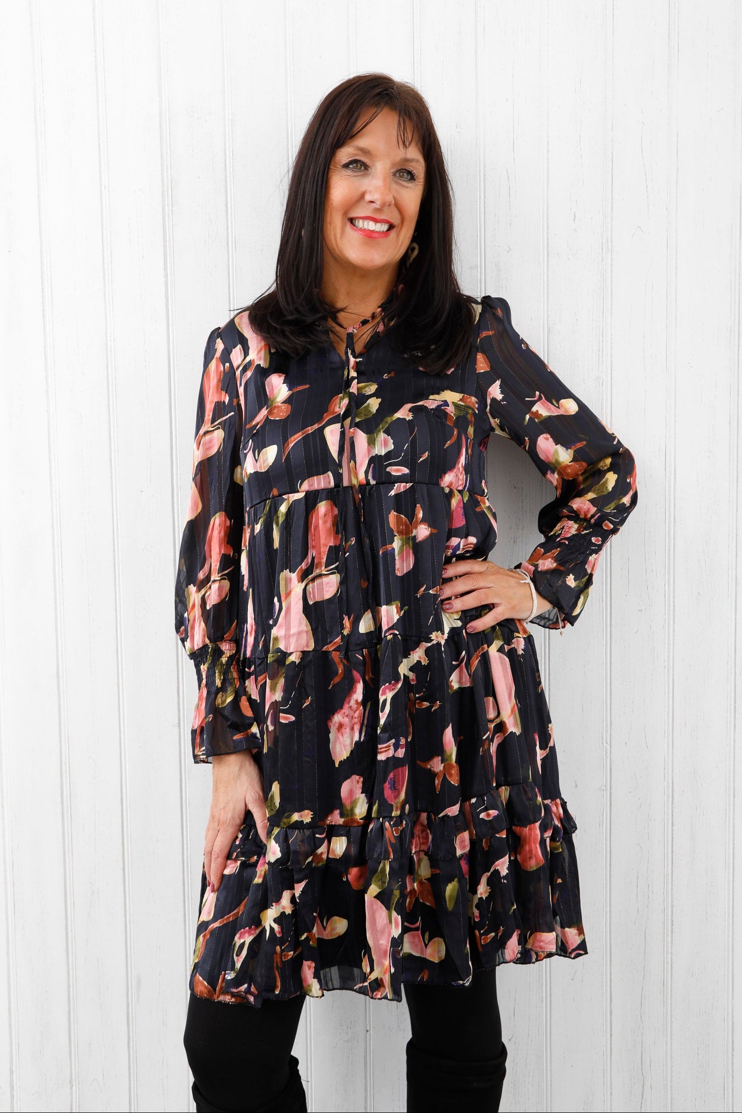 Empire Chiffon Dress Black