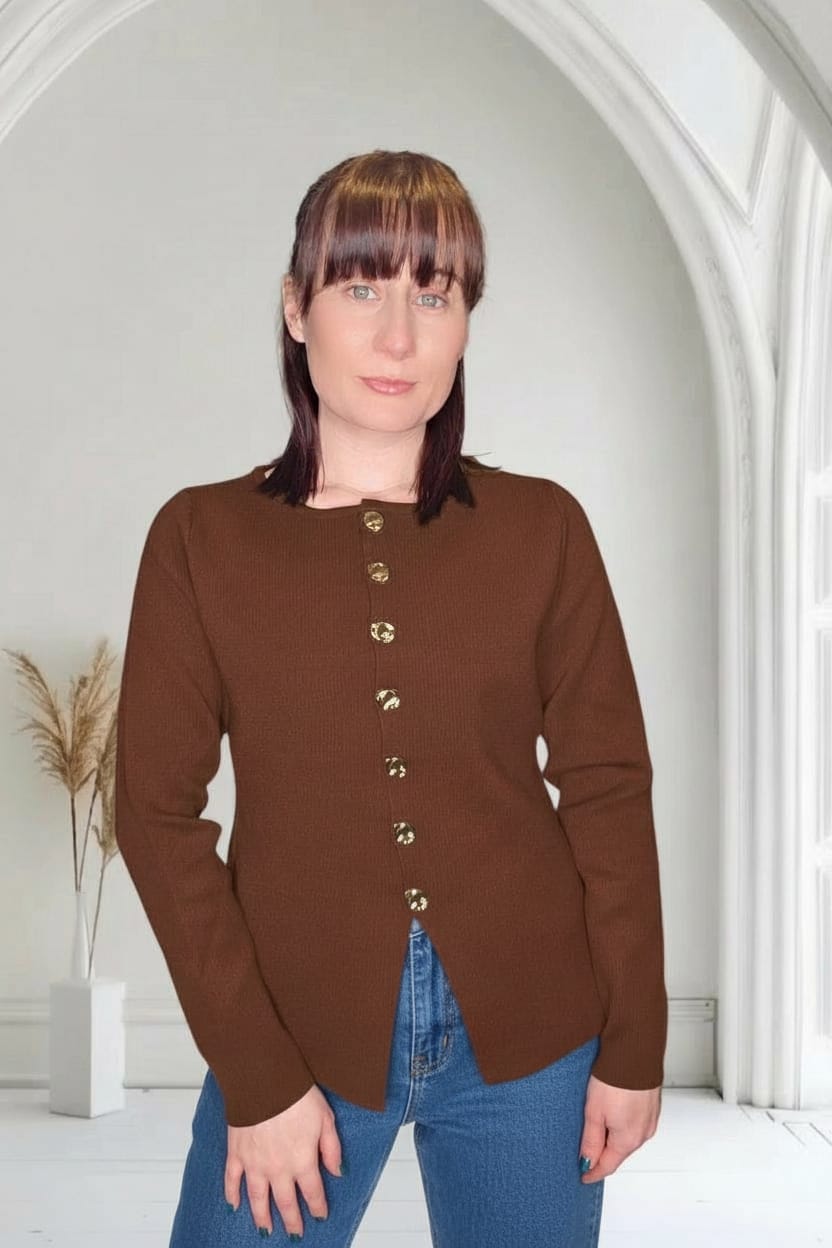The Marlowe Cardigan Chocolate