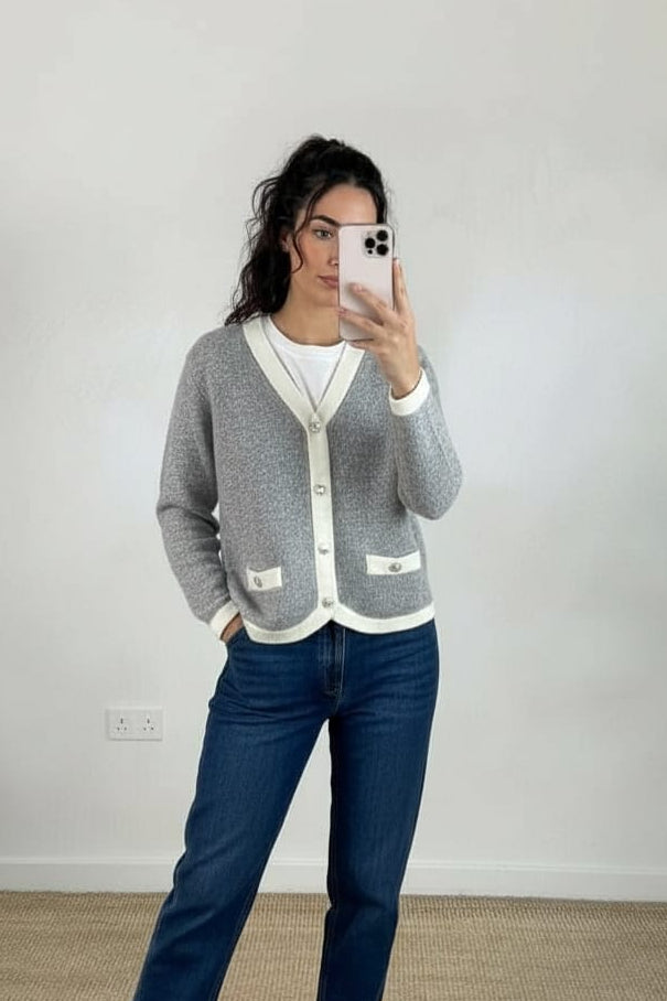 The Chalet Knit Cardigan Grey