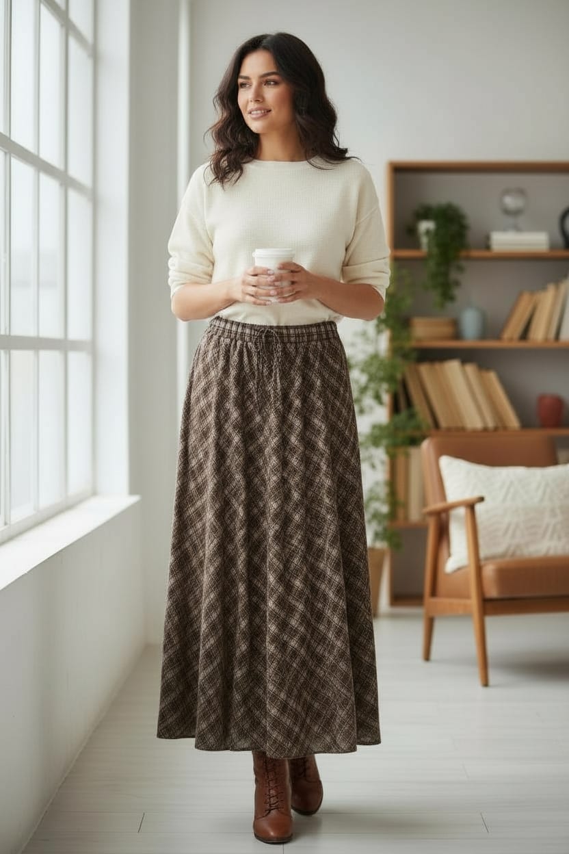 The Highland Midi Skirt Chocolate