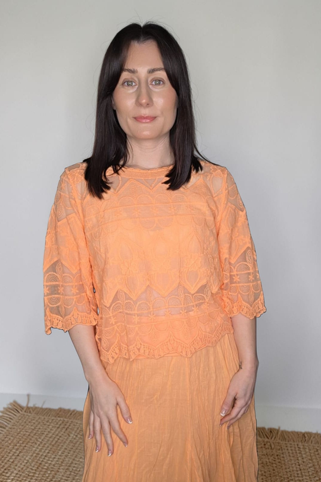 Liora Lace Top Tangerine