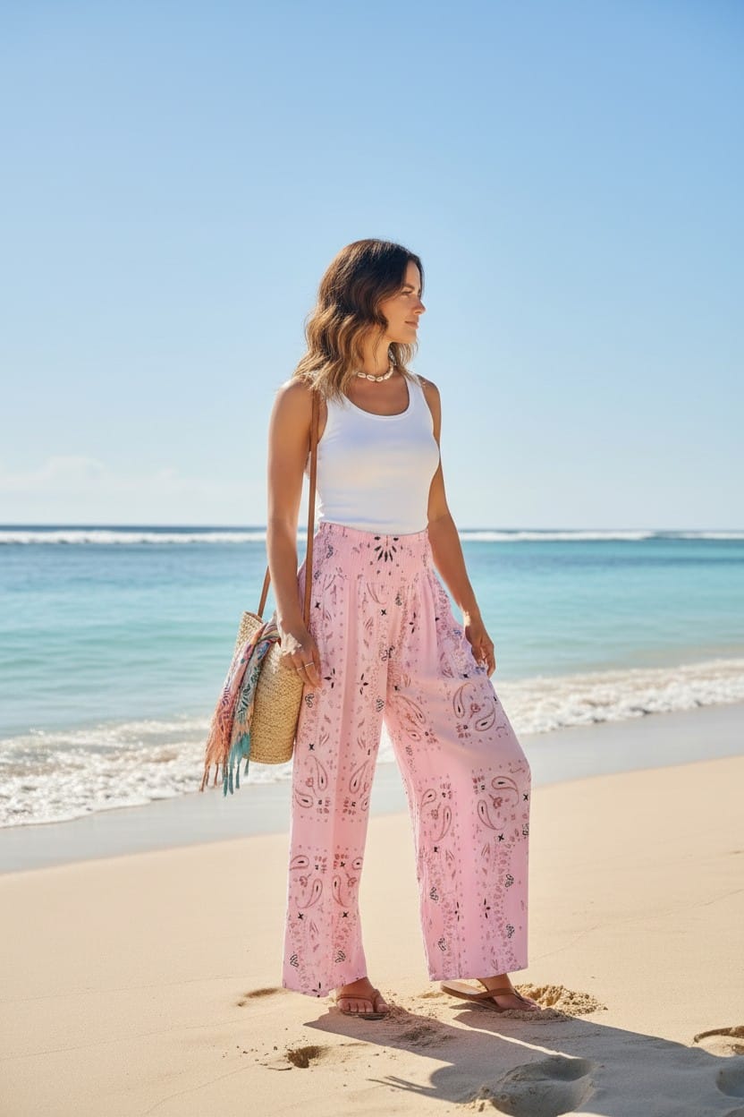 Bali Bandana Trousers Pink