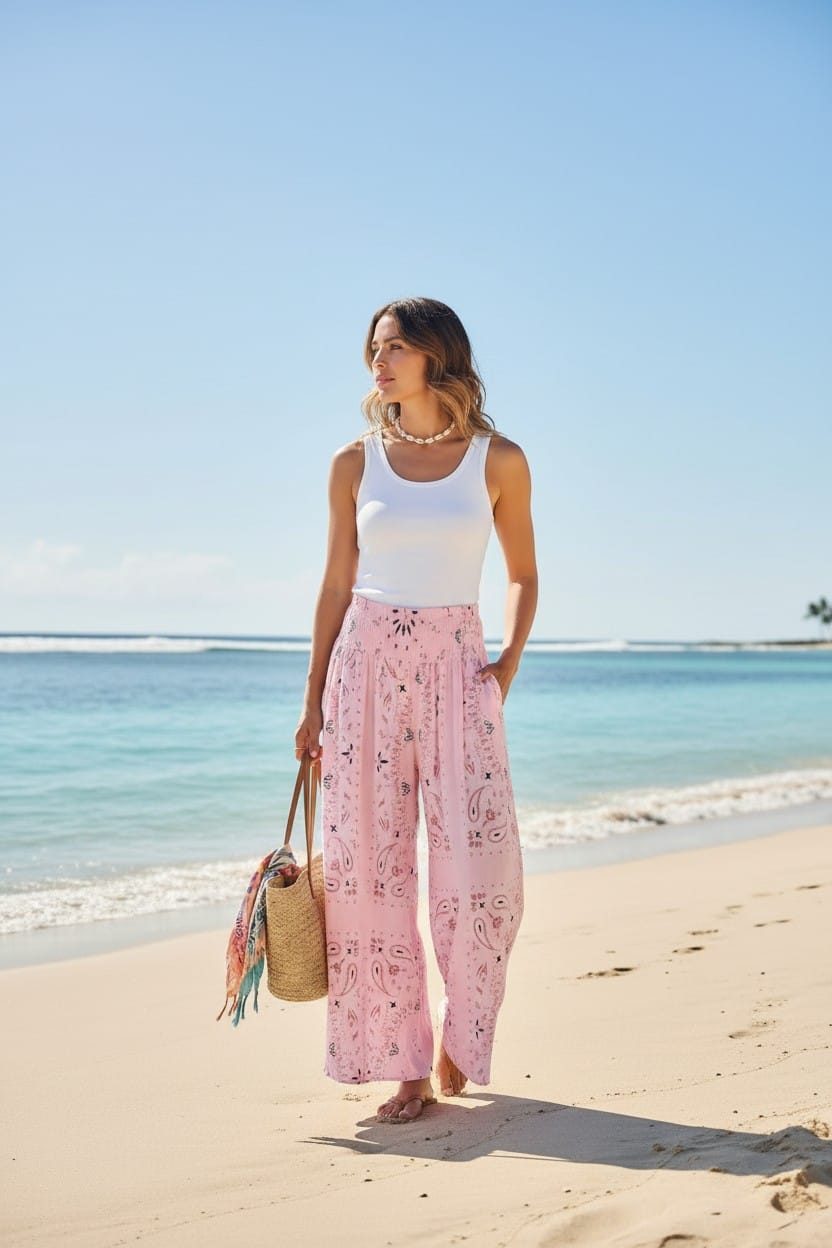 Bali Bandana Trousers Pink