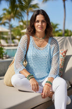 Cody Crochet Top blue