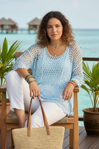 Cody Crochet Top blue