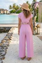 Leila Scarf Jumpsuit pink