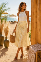 Macey Polka Dot Skirt Lemon
