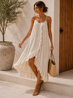 Ria Ruffle Dress Beige