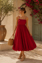 The Solene Bubble Dress Cherry
