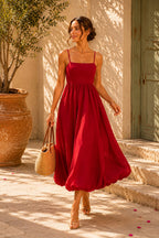 The Solene Bubble Dress Cherry