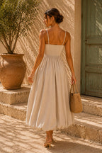 The Solene Bubble Dress Sand