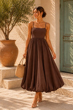 The Solene Bubble Dress Chocolate