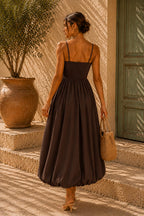 The Solene Bubble Dress Chocolate