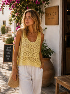 Lottie Crochet Top Lemon