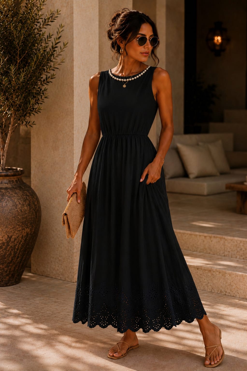 The Margot Pearl Dress Black