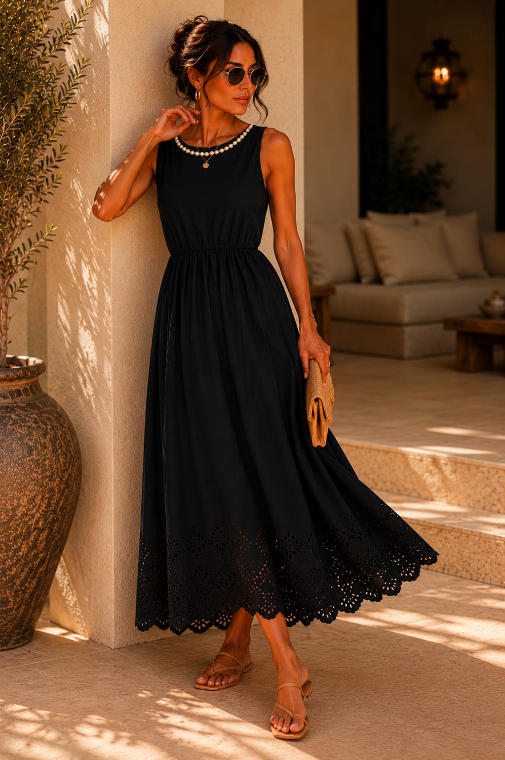The Margot Pearl Dress Black