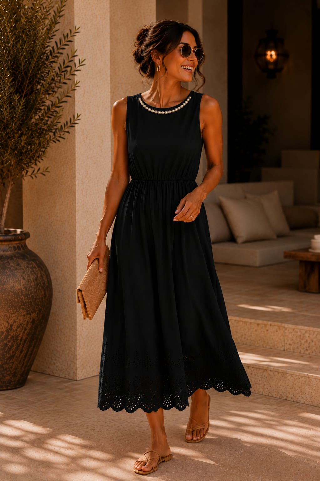 The Margot Pearl Dress Black