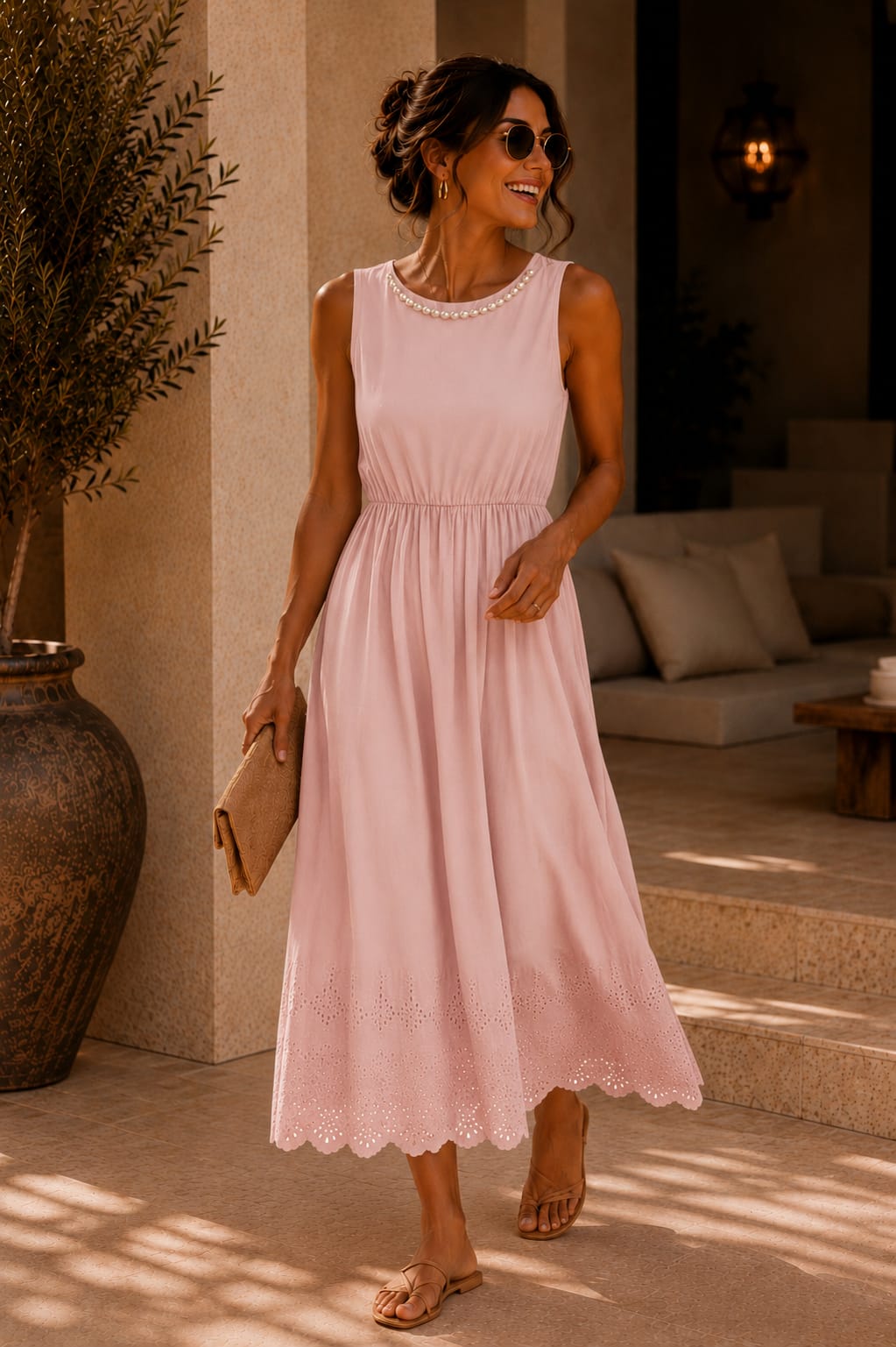 The Margot Pearl Dress Pink