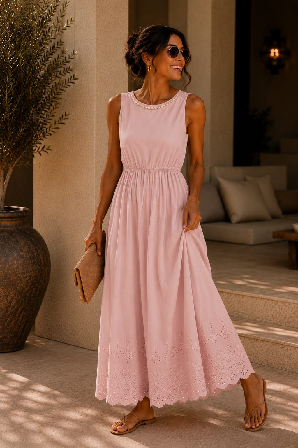 The Margot Pearl Dress Pink