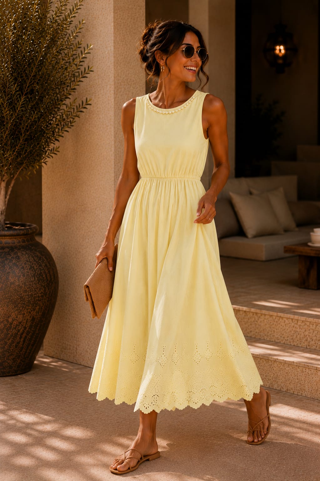 The Margot Pearl Dress Lemon