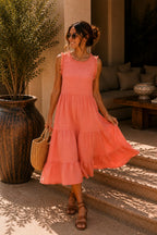 Forever Frayed Dress Coral