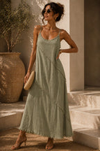 Olina Linen Dress Khaki