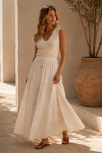 Denise Tiered Skirt Beige