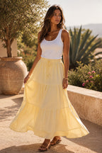 Denise Tiered Skirt Lemon
