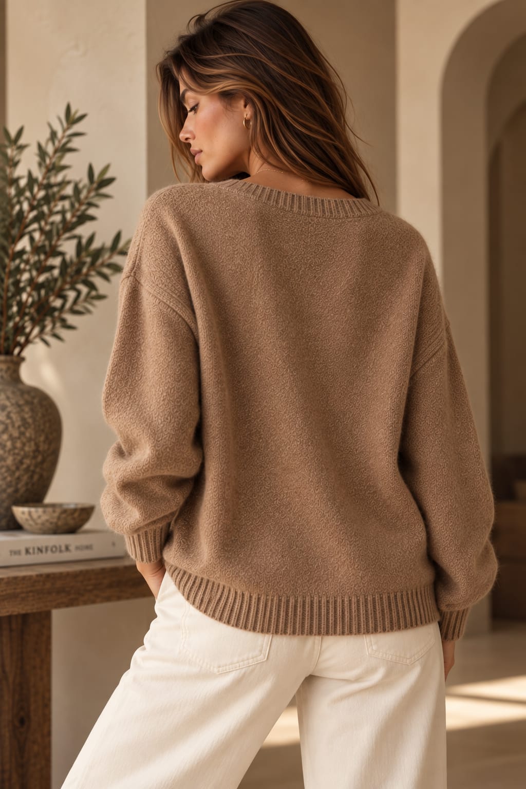 Amour V-Neck Knit Latte