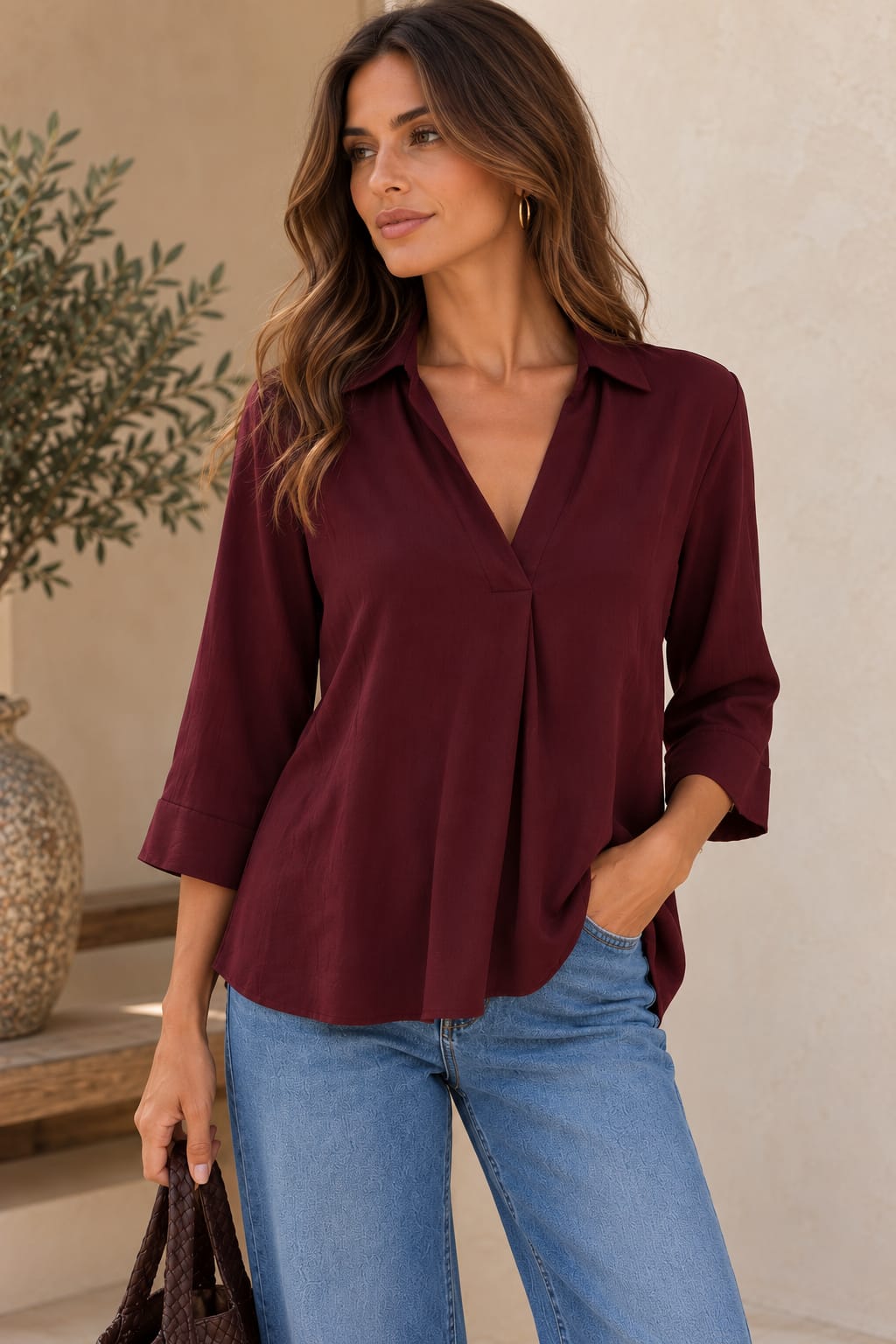 The Love Letter Blouse Burgundy