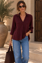 The Love Letter Blouse Burgundy