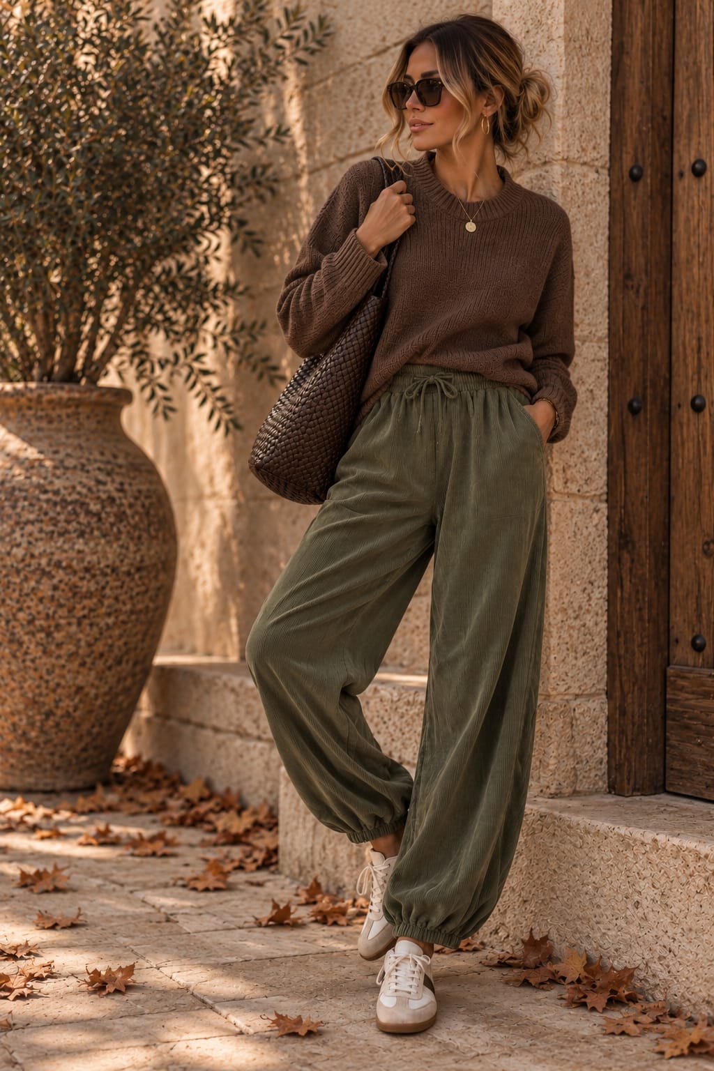 Romy Cord Trousers Khaki
