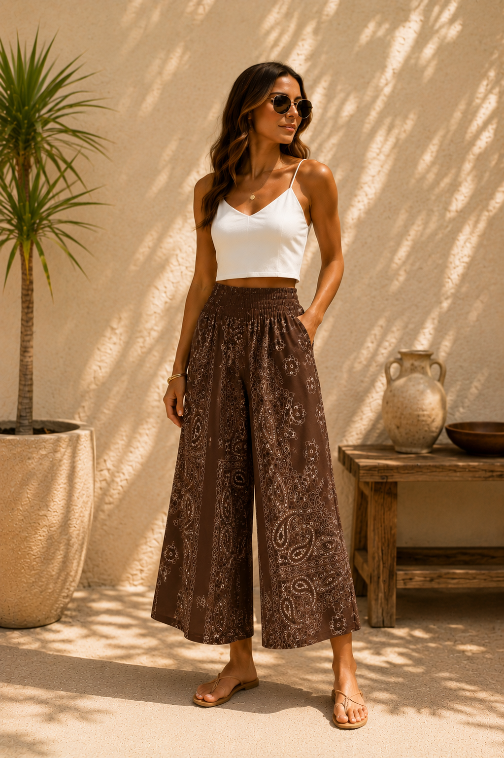 Bali Bandana Trousers Chocolate