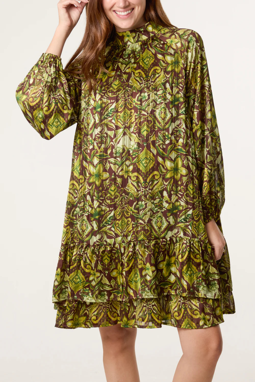 Evoke Frill Dress Kiwi